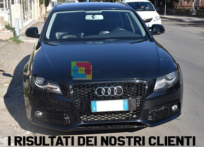 ✨FOG LIGHT GRILLS FOR AUDI A4 B8 2007-2011 STANDARD RS4 LOOK GLOSSY BLACK ABS✨