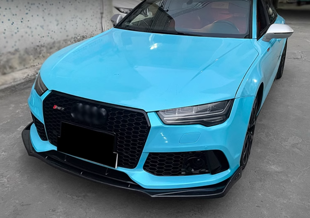 ✨ SPLITTER ANTERIORE ADATTO PER ✔️AUDI A7 RS7 13-17✔️CARBON NERO✨