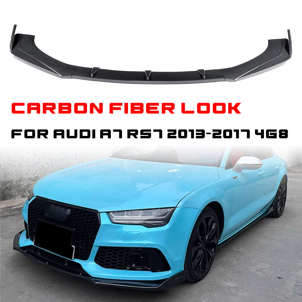 ✨ SPLITTER ANTERIORE ADATTO PER ✔️AUDI A7 RS7 13-17✔️CARBON NERO✨