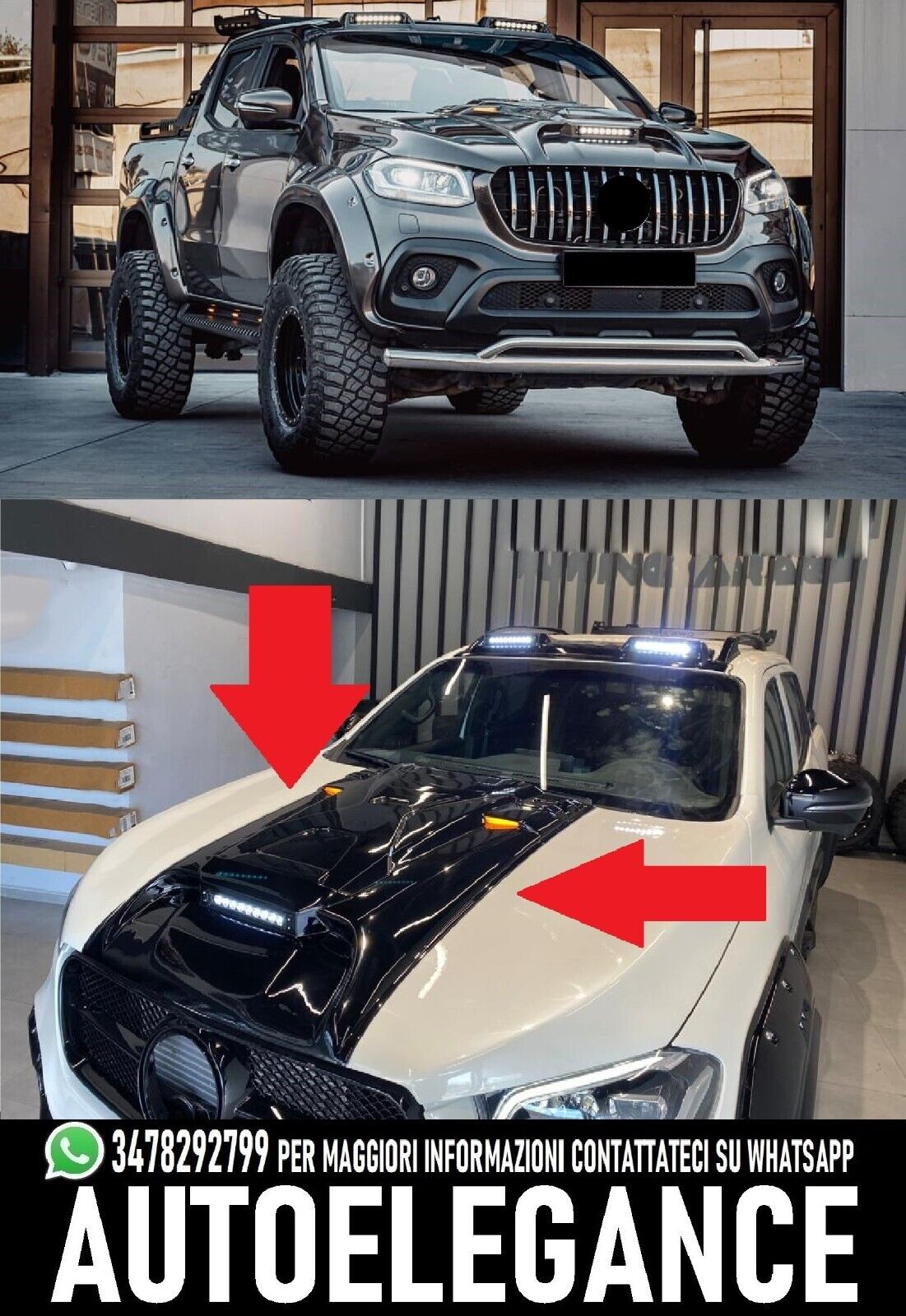 💎PRESA ARIA COFANO ADATTA PER MERCEDES CLASSE X W470 CON LED💎