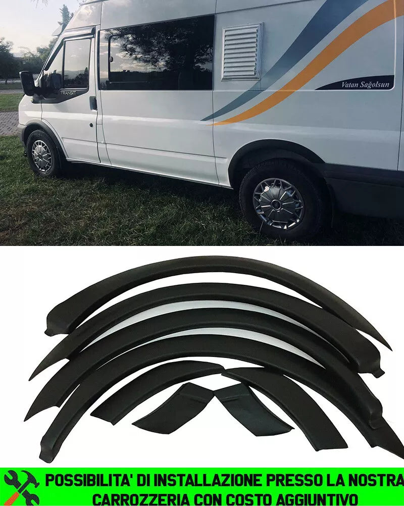 1550 FORD TRANSIT MK3 2006-2012 PARAFANGHI ALLARGATI LOOK SPORTIVO - ABS 8 PEZZI