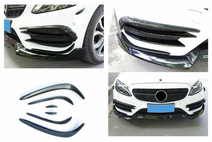 SPOILER ANTERIORE AERO FLAPS ADATTO PER MERCEDES W205 CLASSE C AMG LINE