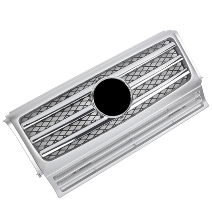 Griglia personalizzata per Mercedes W463 Classe G 1990-2018 Argento + Cromo