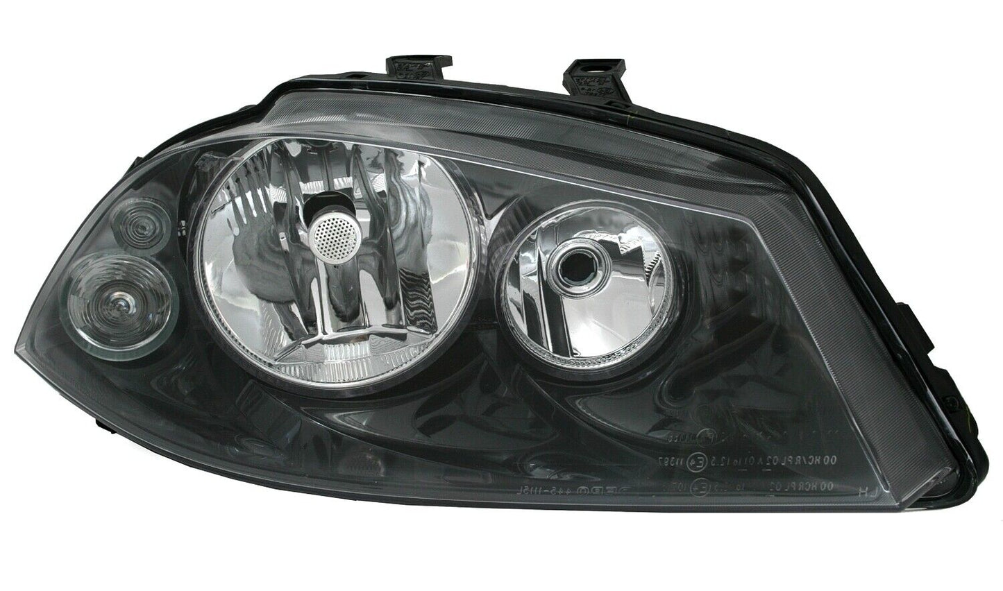 Headlight set for Seat Ibiza 6L Cordoba from 2002 - in black transparent glass H3 H7 
