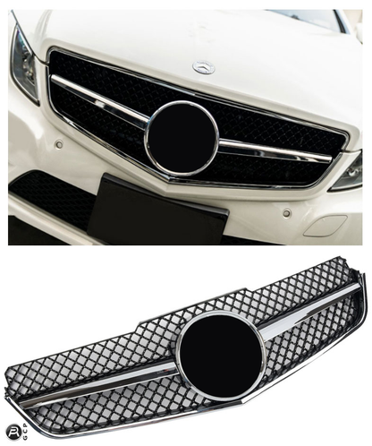 Sports grille for Mercedes W207 COUPE black chrome AMG 2007-2014 