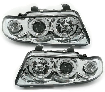 💫ART.6149 FARI ANTERIORI OCCHI D'ANGELO CROMATI per AUDI A4 11.94-12.98💫