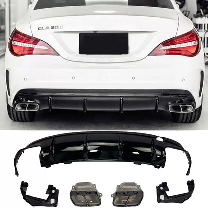 🤩Diffusore+Terminali Di Scarico Adatto Per Mercedes  CLA 45 AMG 🤩