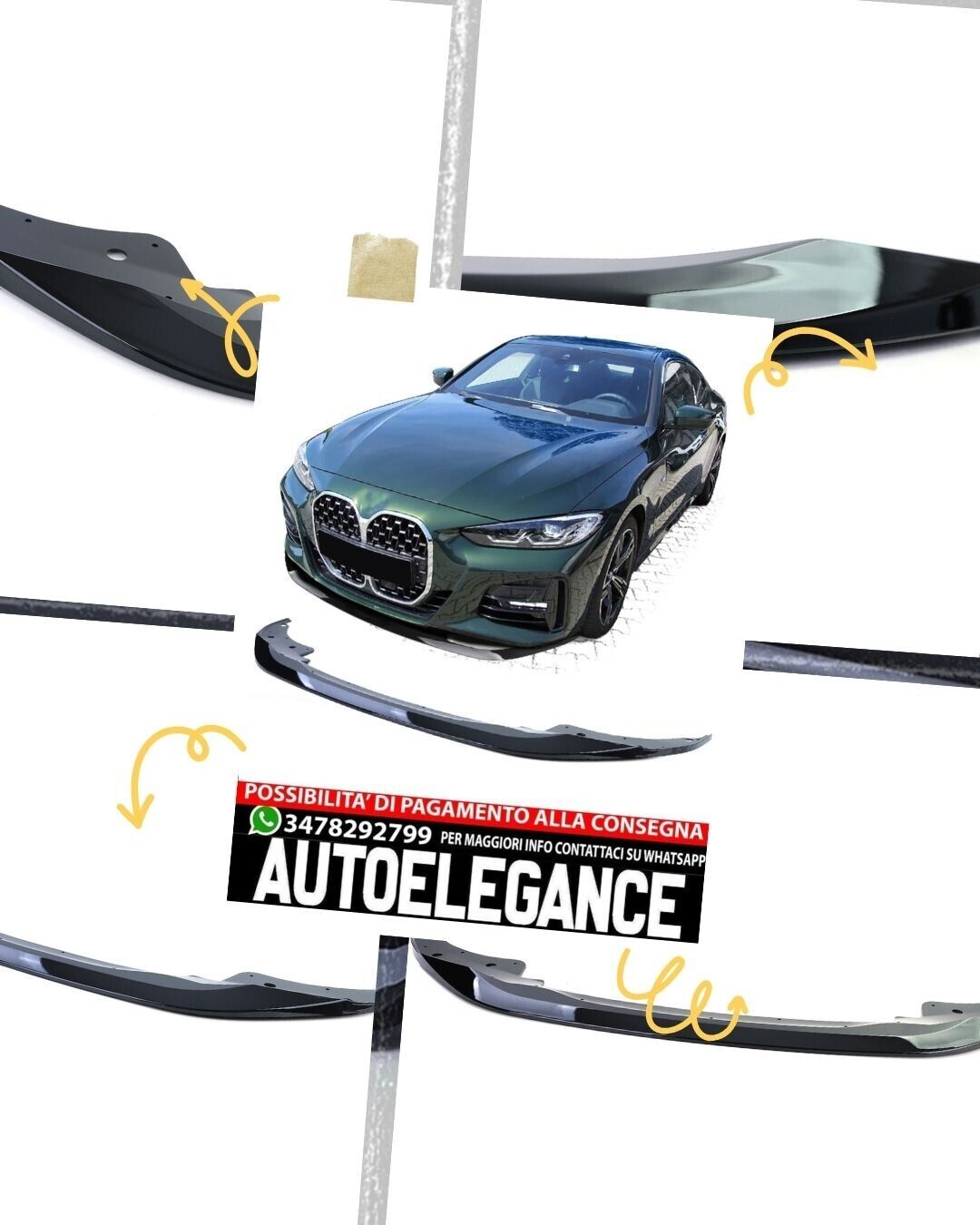Spoiler lip performance black glossy suitable for BMW 4 series G22 G23 G26 from 2015