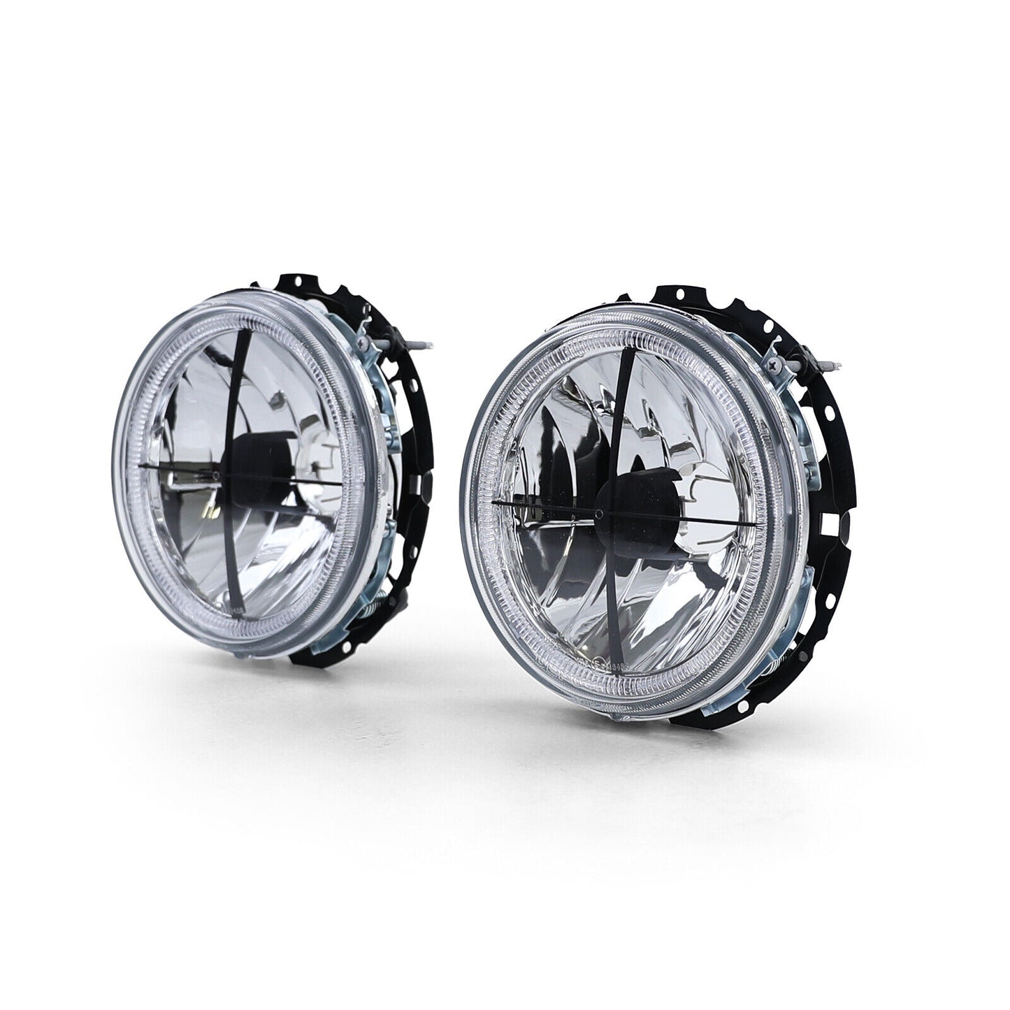Mirino fari angel eyes in vetro trasparente per VW Caddy I 82-92 + Jetta I 79-84