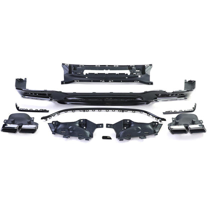 Diffusore posteriore sportivo con doppi terminali di scarico nero compatibile per Mercedes Classe S W222 17-20