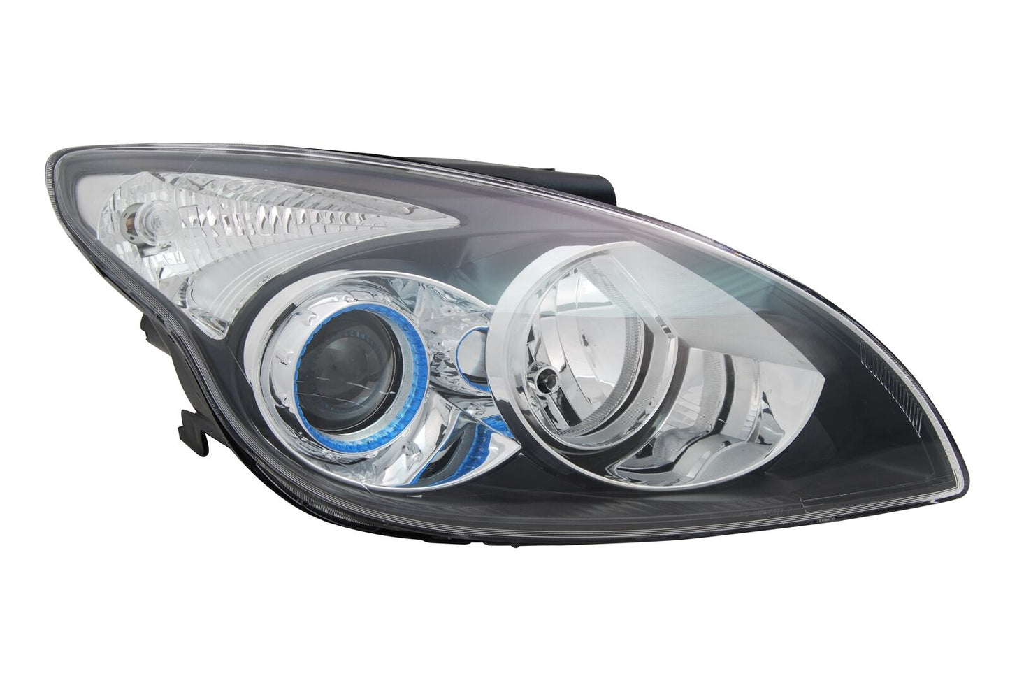 Headlight Set for Hyundai i30 FD H1 / H7 2009 - 2011 Black LWR 