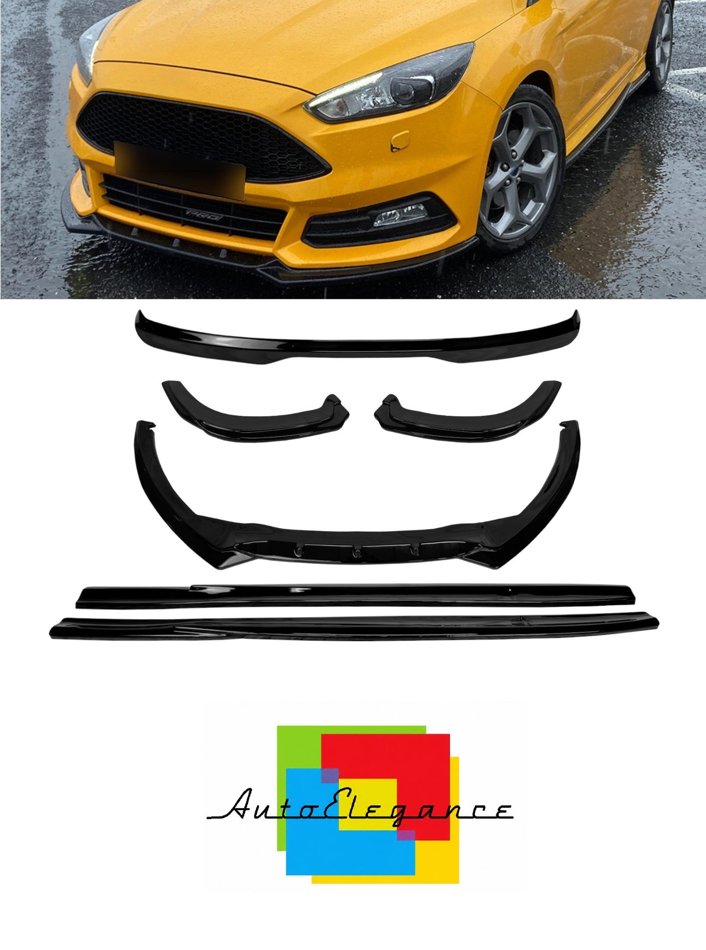 💕Bodykit  adatto per  FORD FOCUS ST MK3  nero  lucido💕