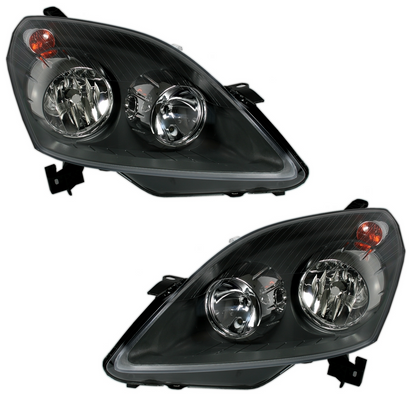 Set fari anteriori per Opel Zafira B 2005-2014 in nero motore H1 H7