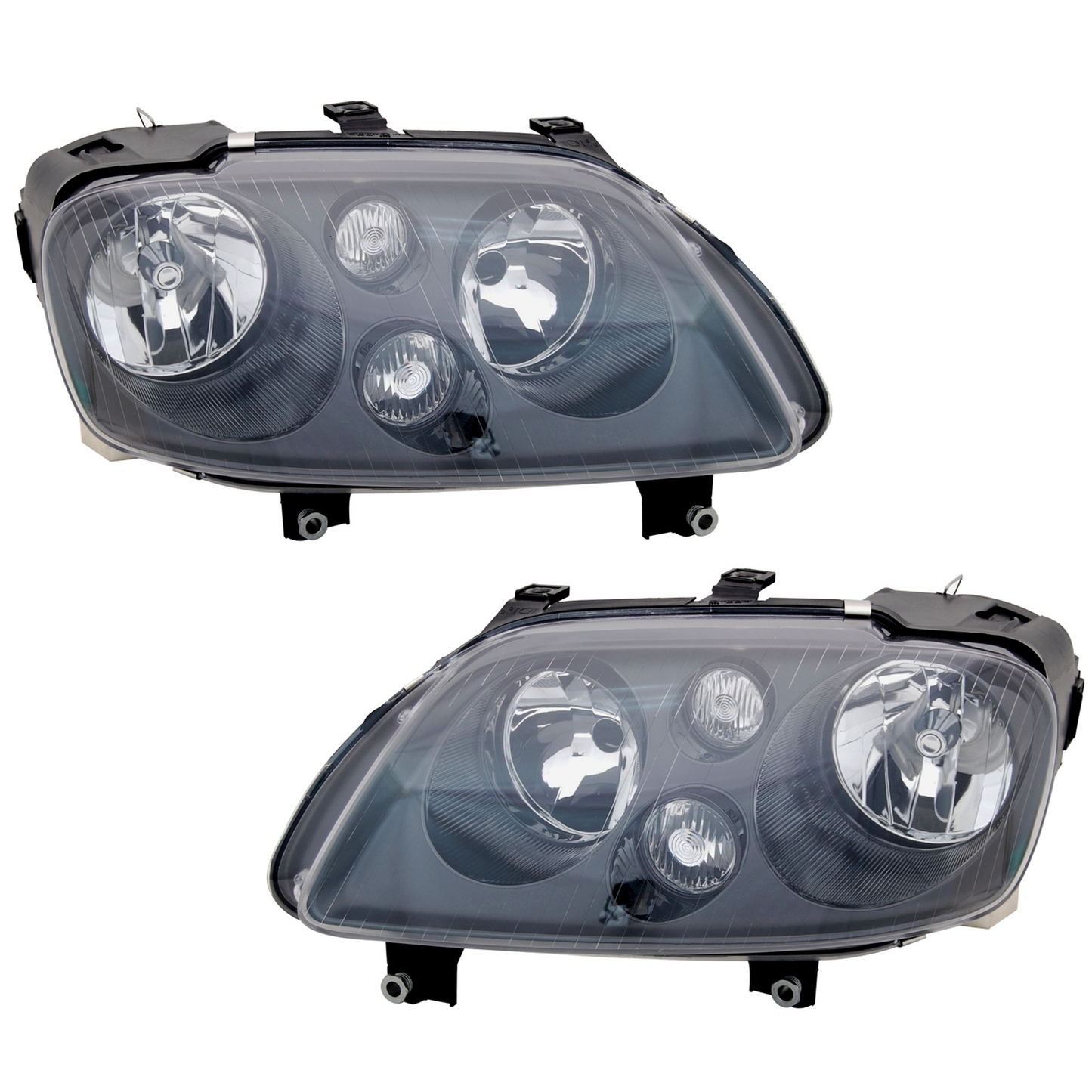 Set fari per VW Caddy Touran -2008 Nero Alogena H7 LWR Motore