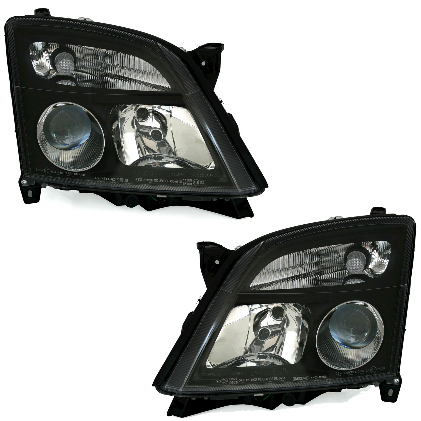 Headlight set for Opel Vectra C Signum -05 in black H7 LWR 