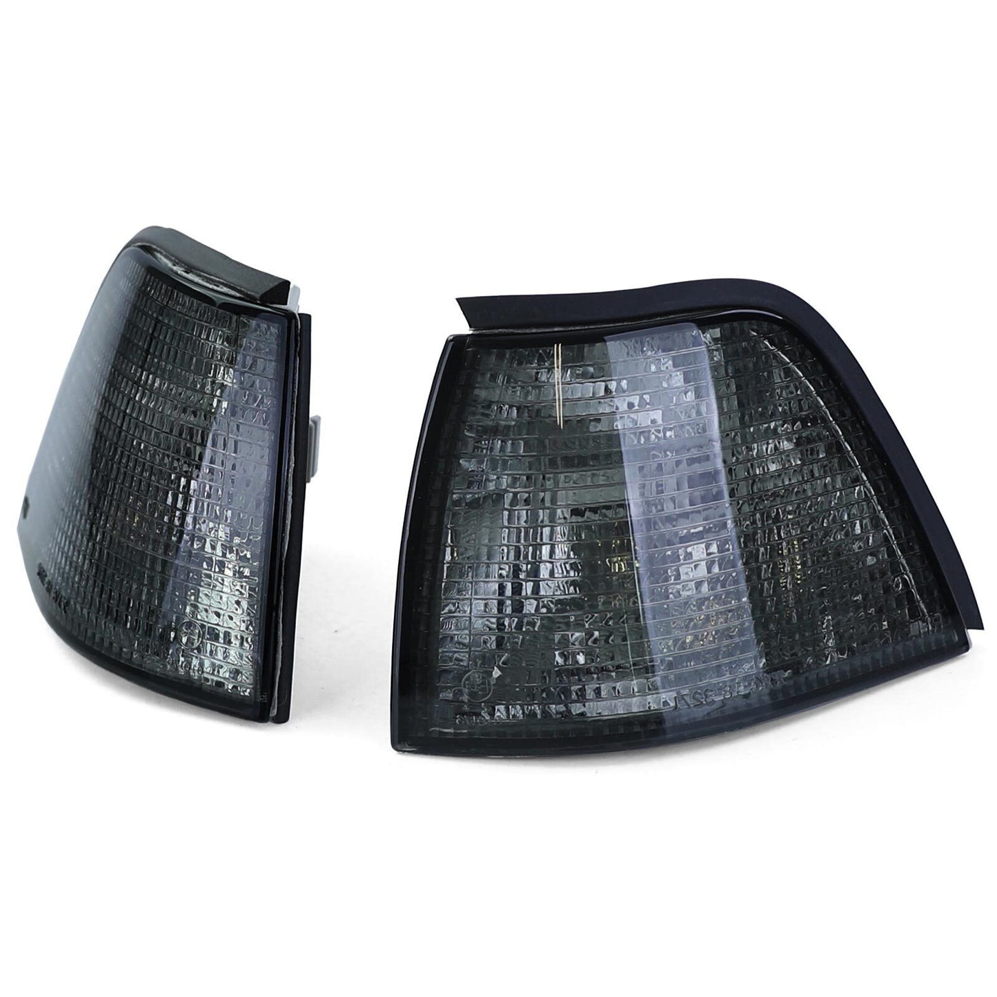 Coppia indicatori di direzione fumè neri adatti per BMW Serie 3 E36 Berlina Touring Compact 90-98