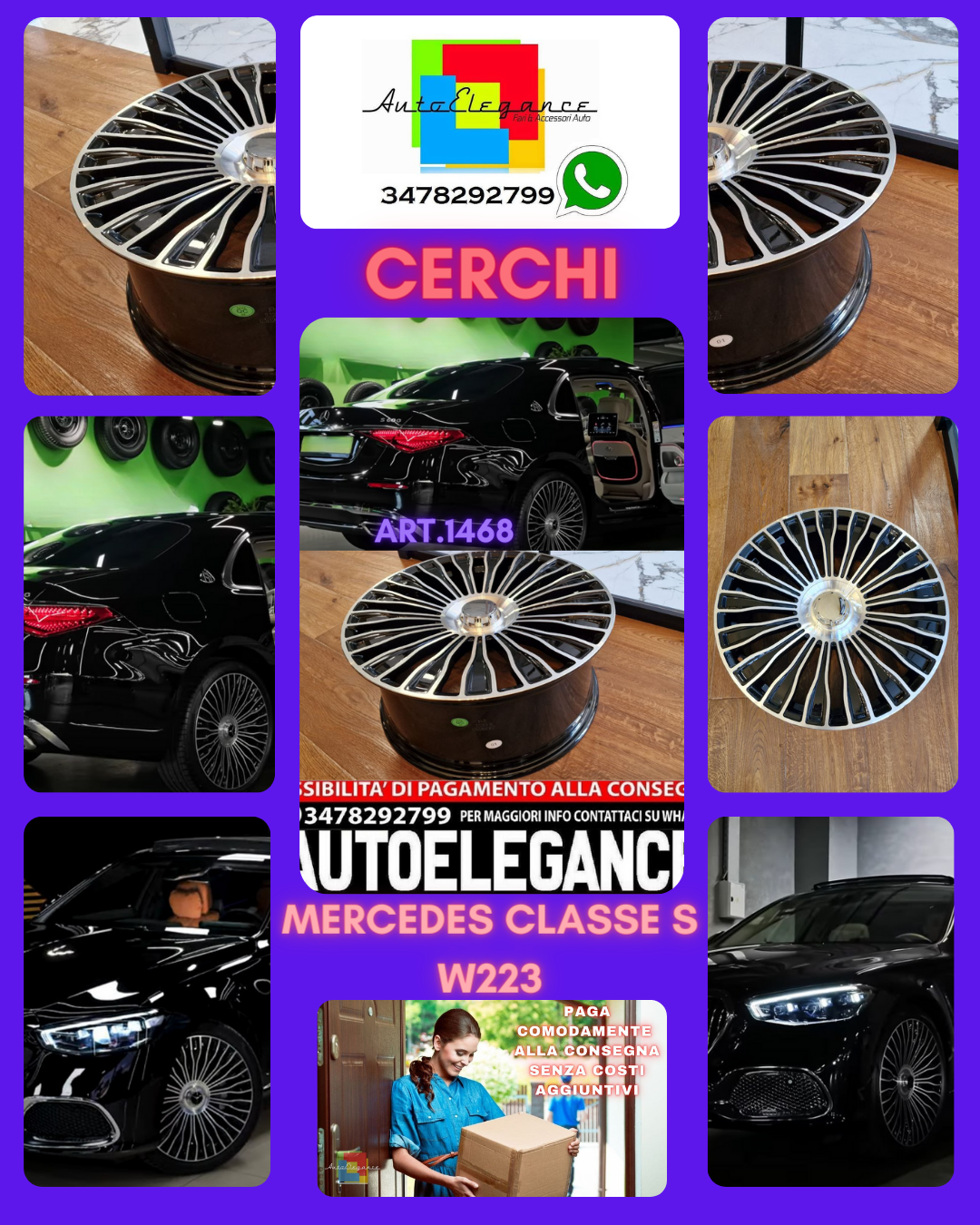 CERCHI ADATTO PER MERCEDES CLASSE C E S W117 W118 W222 W223 DIAMETRO 18