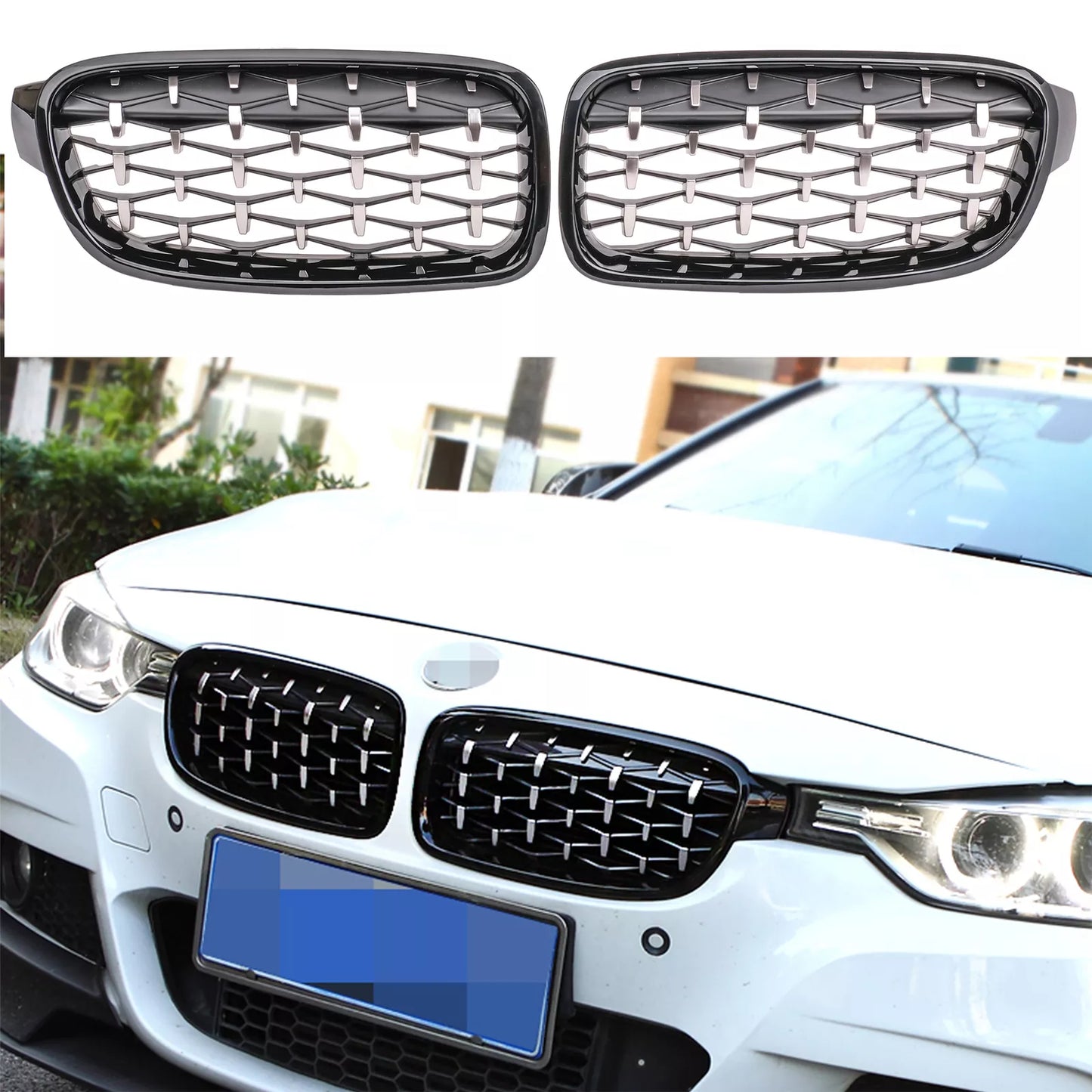❤️griglia ottica diamante  adatta per BMW Serie 3 F30 F31 F35 ❤️