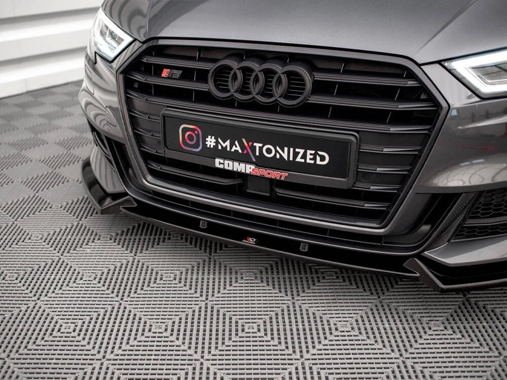 💕 Splitter adatto per  Audi S3 Sportback 8V Facelift  nero lucido 💕