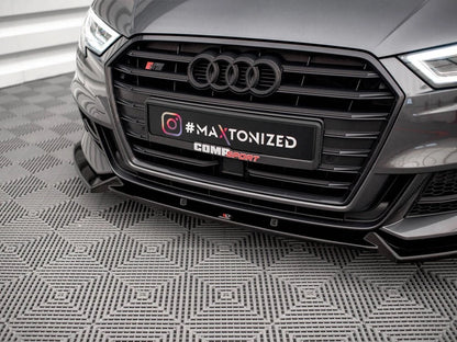 💕 Splitter adatto per  Audi S3 Sportback 8V Facelift  nero lucido 💕