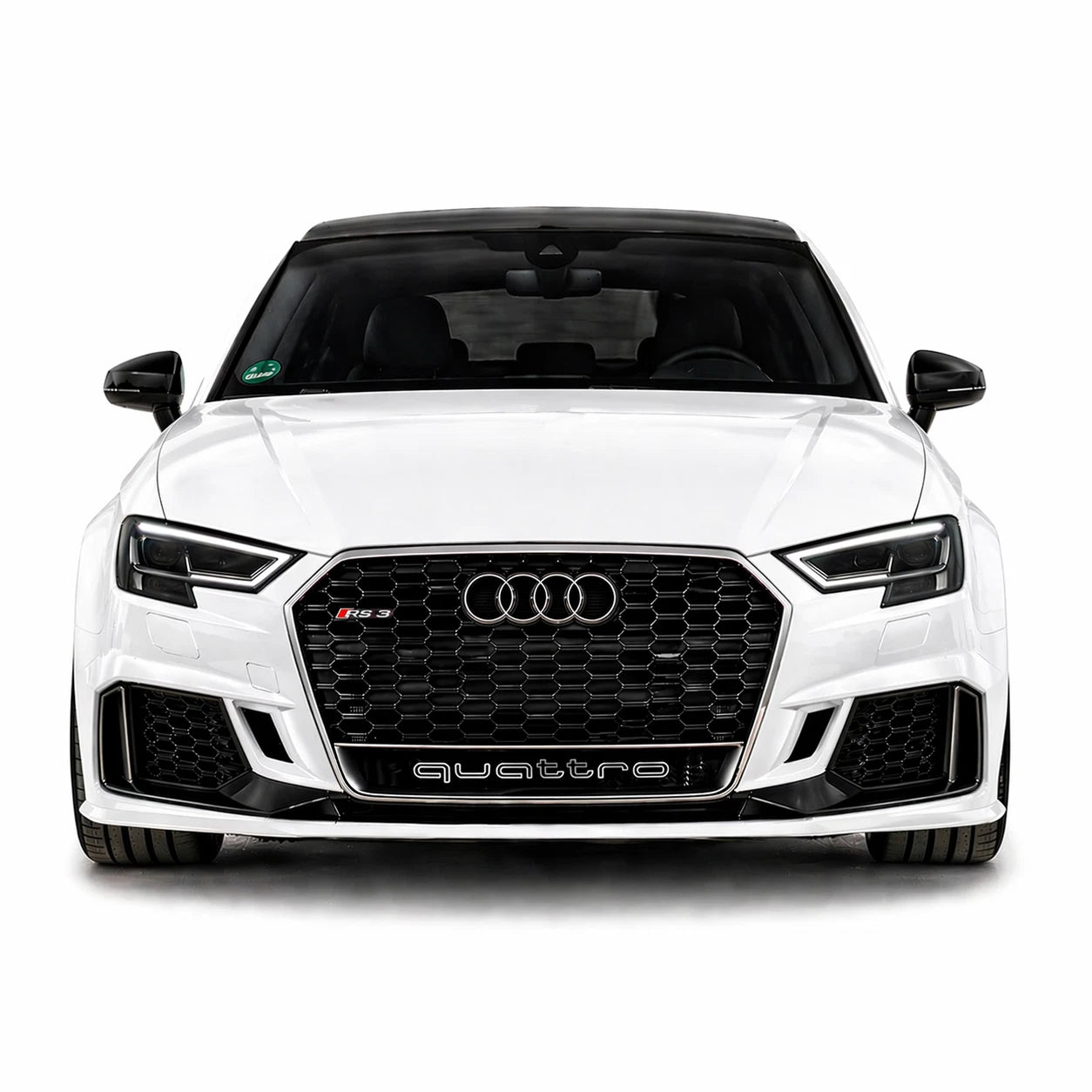 ⭐GRIGLIA PER AUDI A3 8V 2016-2020 LOOK RS3 QUATTRO NERA PROFILO SATINATO⭐