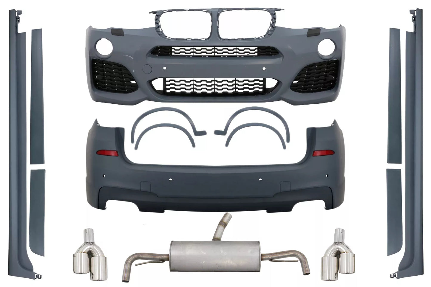 😍Body Kit for BMW X3 F25 LCI 14-17 M-Look Grilles Side Skirts Wheel Arches😍