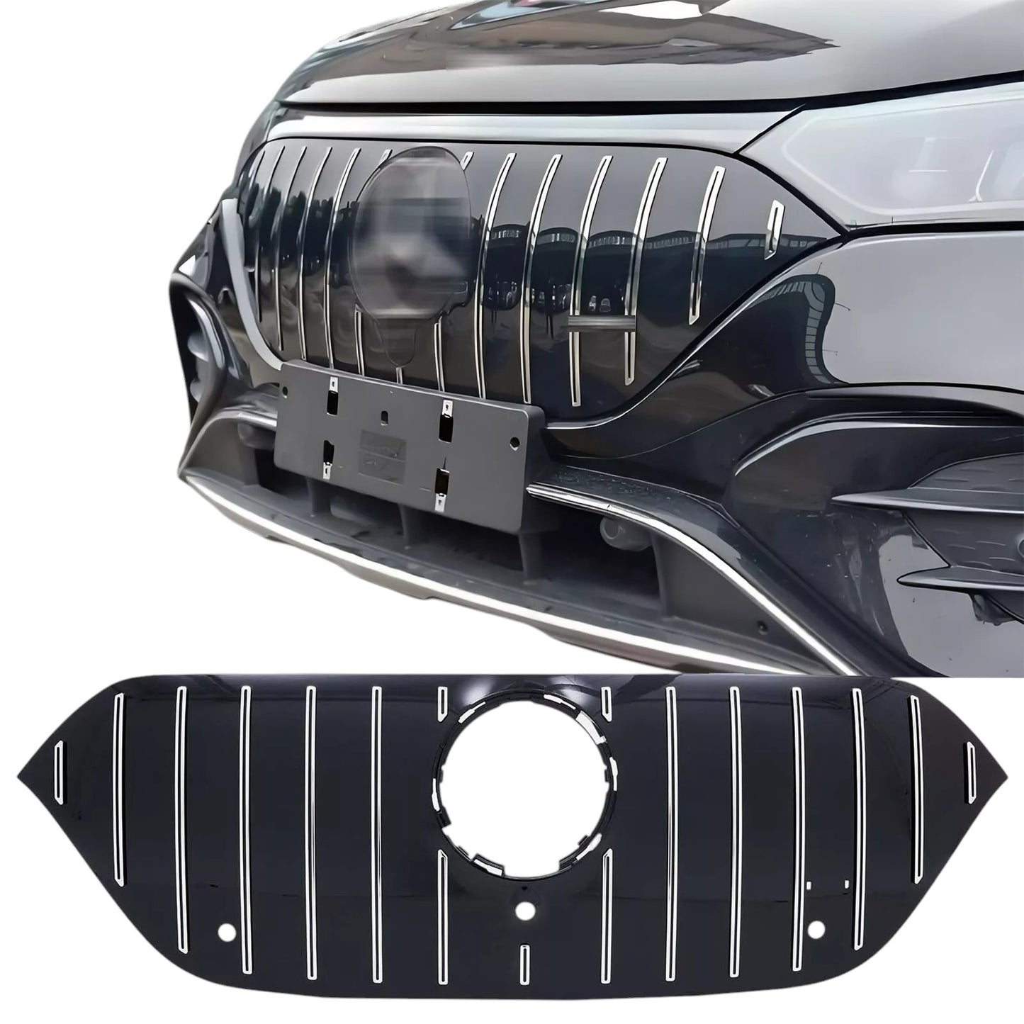 Griglia GT Panamericana adatta per Mercedes EQS SUV W296 X296 Silver nera