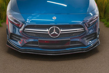 🔥Sdoppiatore Anteriore V1 in ABS Nero Lucido per Mercedes A35 AMG W177🔥