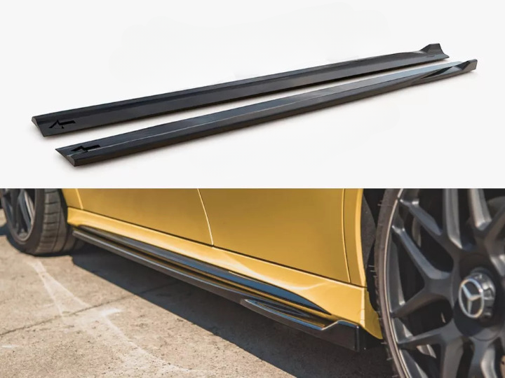 🔥 Sotto Minigonne Laterali in ABS Nero Lucido per Mercedes-AMG A45 S W177🔥