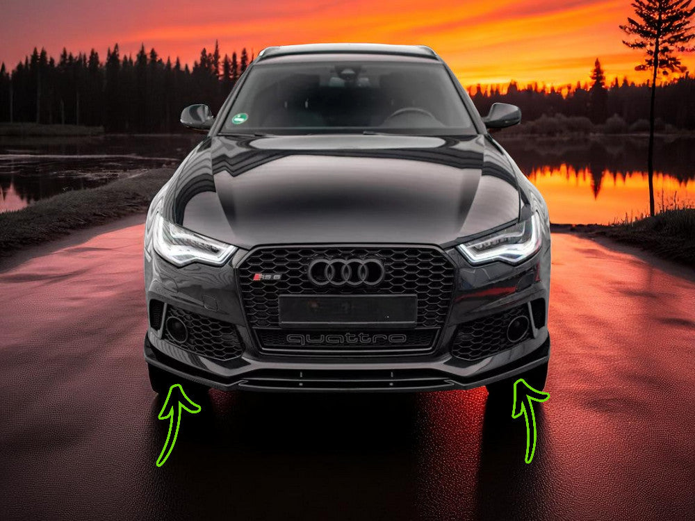 🔥Splitter Anteriore RS6 Look Nero Lucido in ABS per Audi A6 C7 (2011–2018) 🔥