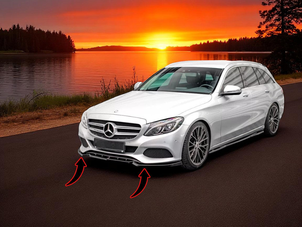 🔥Splitter Anteriore Nero Lucido in ABS per Mercedes Classe C W205 (2014–2018)🔥