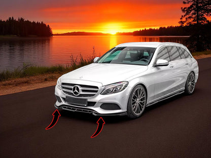 🔥Splitter Anteriore Nero Lucido in ABS per Mercedes Classe C W205 (2014–2018)🔥