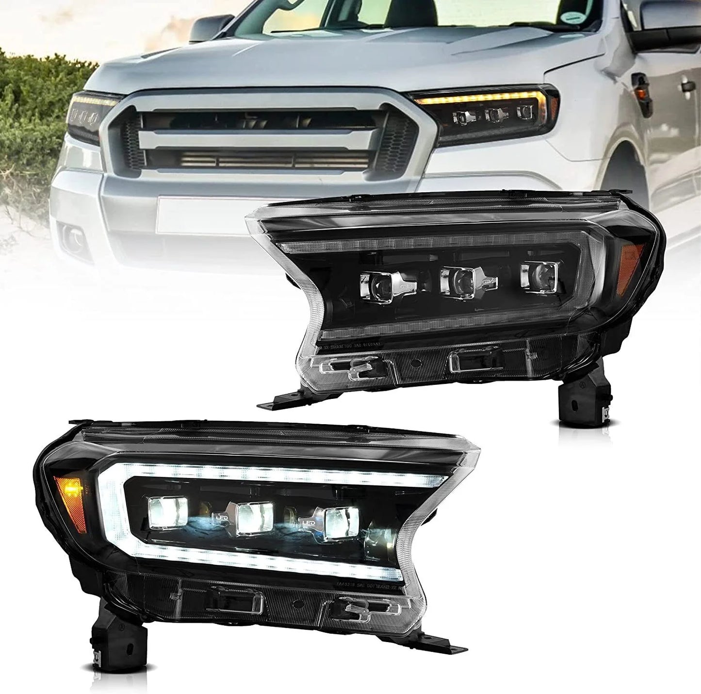 Fari a LED per Ford Ranger Start UP Animation DRL 2015-2022 (per la versione internazionale)