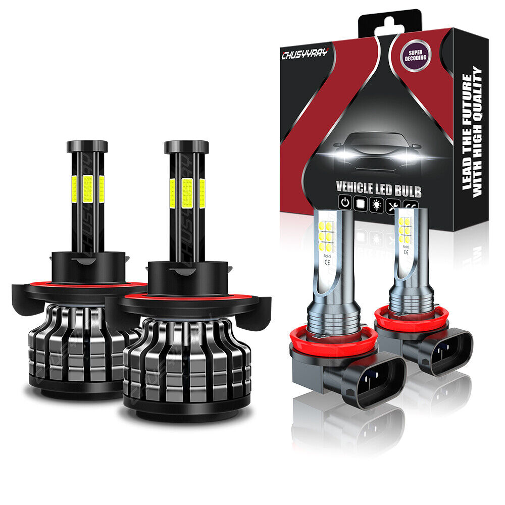 For 2006 2007 Mitsubishi Eclipse - 6000k LED Headlight Hi/Lo + Fog Light Bulbs 