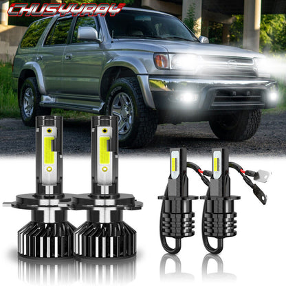 For Nissan Pathfinder 2001-2004 6000K LED Headlight+Fog Light Bulbs Combo 4pcs 