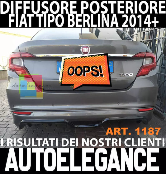 FIAT TIPO POSTERIORE DIFFUSORE PER BERLINA 4 PORTE 2014+ ABS