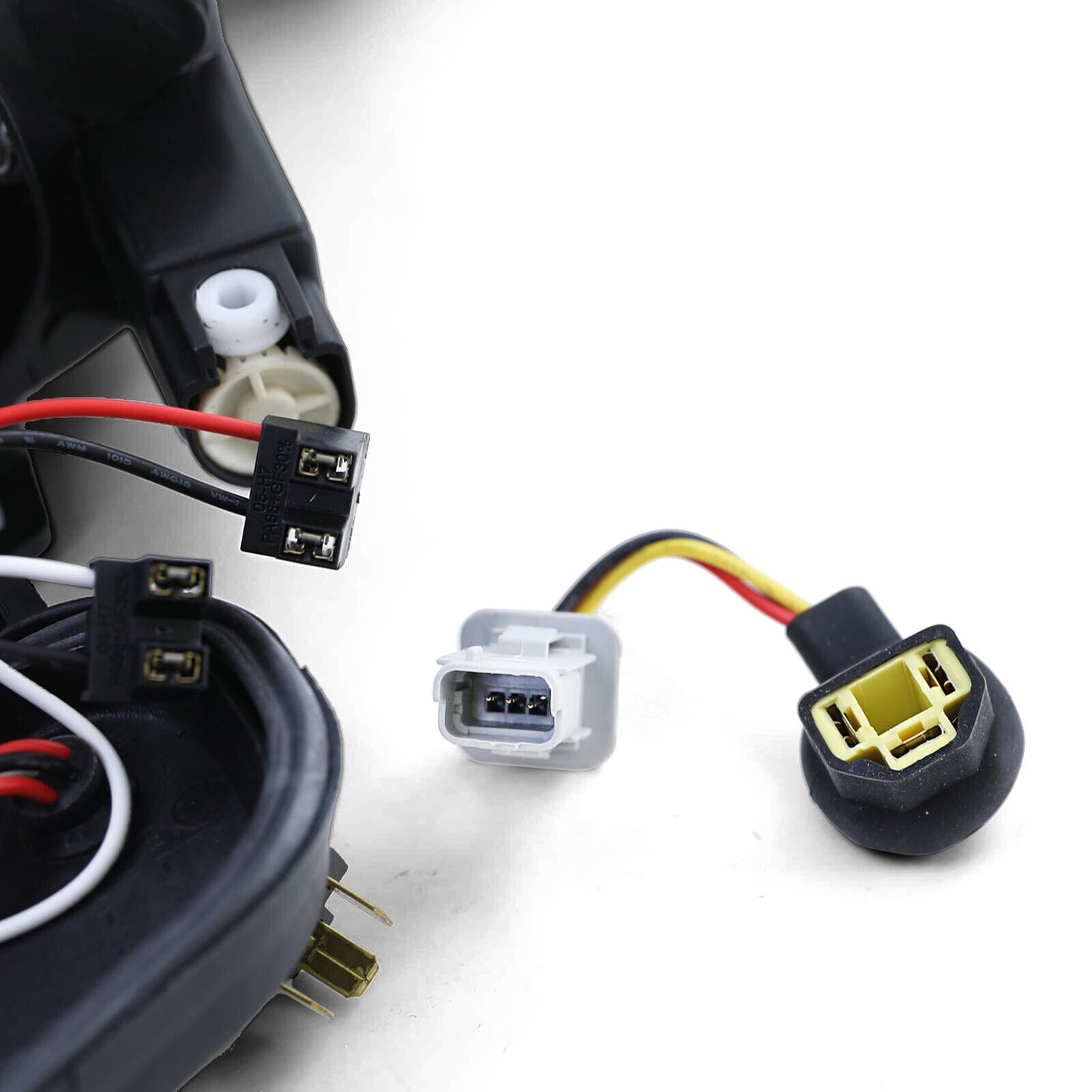 Faro in vetro trasparente nero H7 H7+ adattatore aftermarket compatibile con Peugeot 206 1998-2008