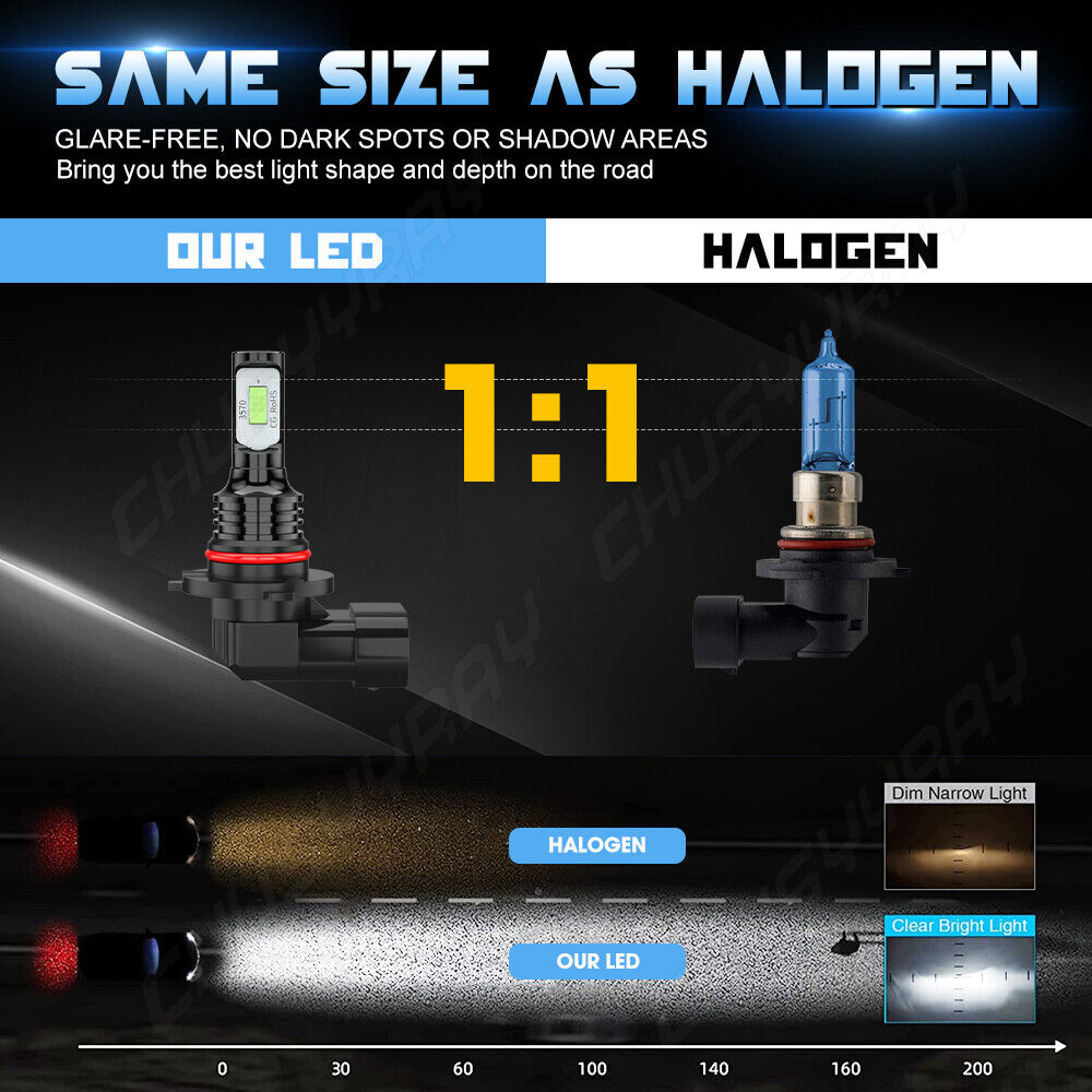 For Lexus IS250 IS350 2006 - 2010 6pc 8000K LED Headlights + Fog Light Bulbs KIT 