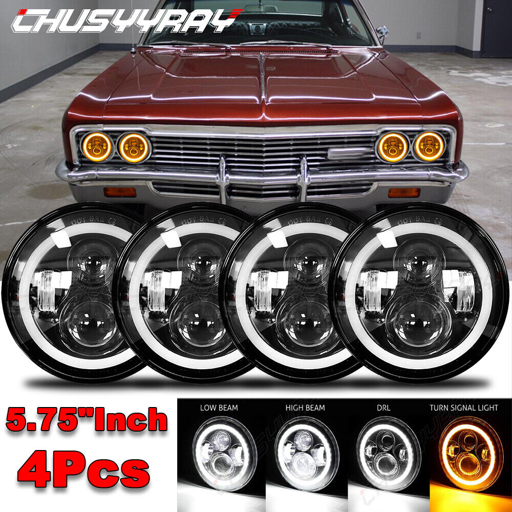4PCS 5 3/4 "5.75 "pollici Fari LED Hi/Lo DRL Per Chevrolet Caprice 1966-1976
