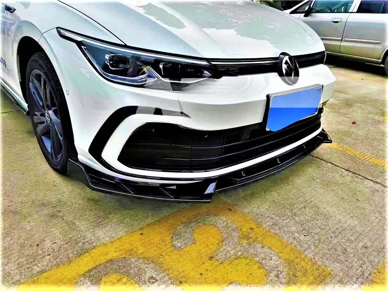 🤍Glossy Black Splitter Suitable for VW Golf MK8 GTI GTD R Line 2020+🤍