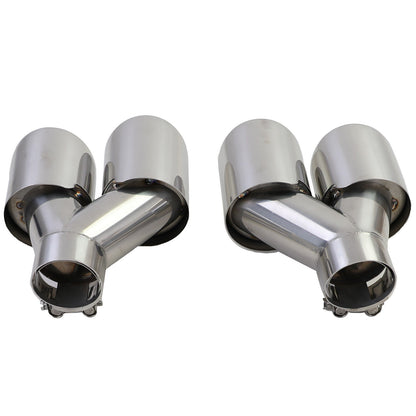 Chrome Right Left Double Pipe Diffuser Suitable For BMW G20 G21 318 320