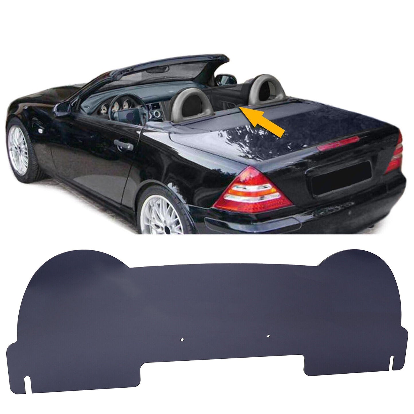 Windshield Deflector Acrylic Glass Smoke Tinted Compatible for Mercedes SLK R170 96-04 