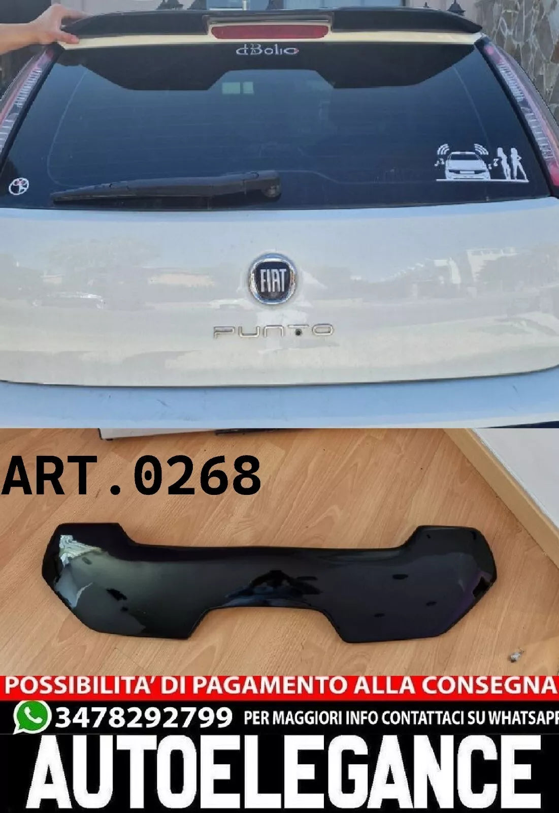 0268 Fiat Grande Punto / Punto Evo Spoiler sul tetto Spoiler sportivo
