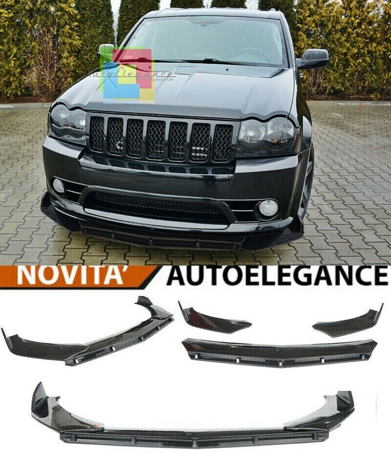 JEEP GRAND CHEROKEE III PARAURTI ANTERIORE SPLITTER LOOK NERO LUCIDO RS - 3P