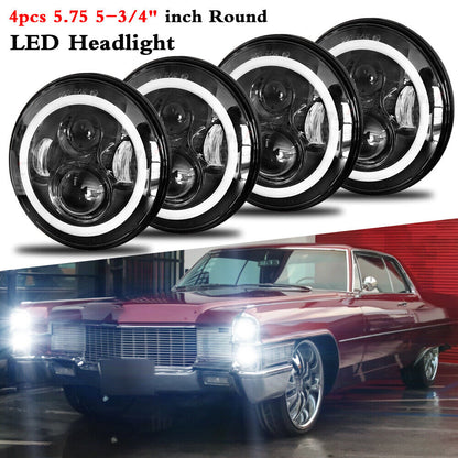 5.75 5-3/4" Round LED Headlights Projector Hi/Lo for Cadillac Calais 1965-1974 
