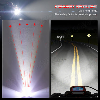 For Yamaha YFZ450 YFZ 450 YFZ450R LED 2004-2019 2020 2021 White Headlight Bulb 