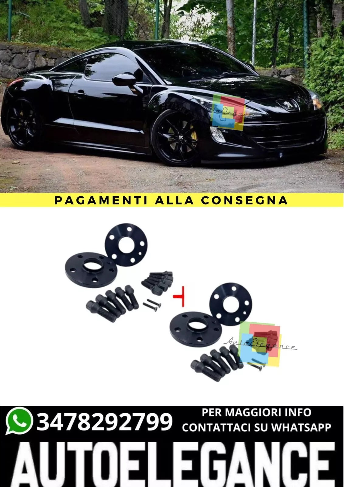 🔥KIT 4 DISTANZIALI 16+20mm adatto per PEUGEOT RCZ dal 2010 al 2015 5 fori🔥