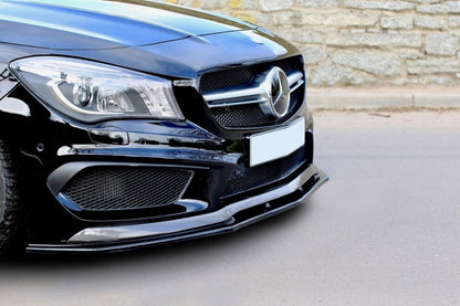 Front Bumper Spoiler For Mercedes CLA45 C117 X117 13-16 Gloss Black 