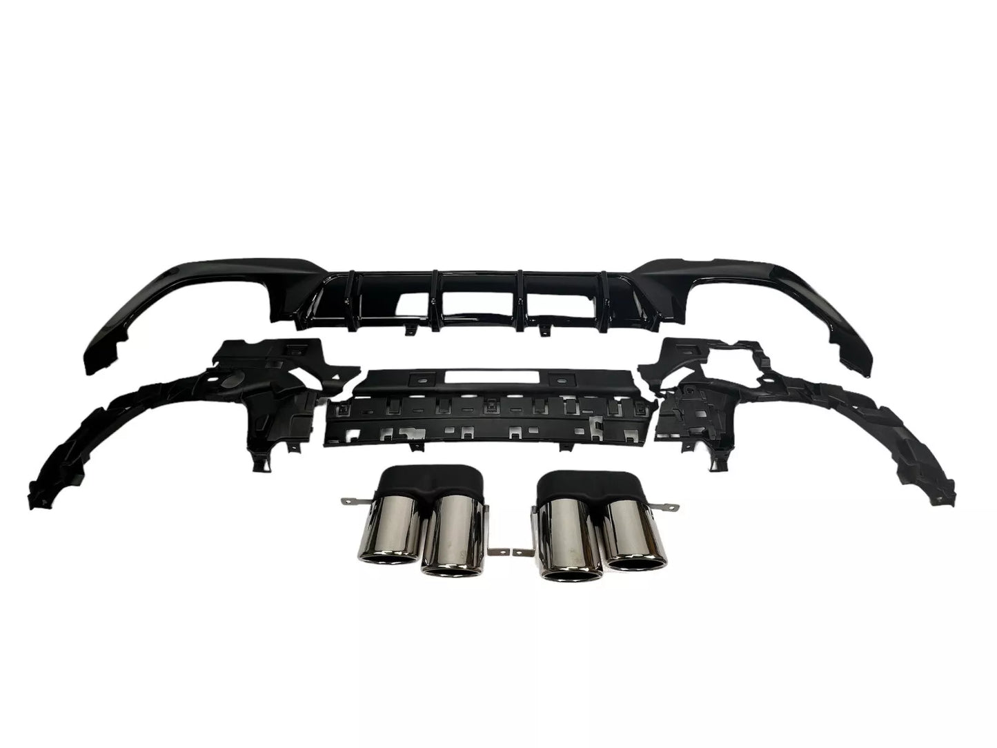 DIFFUSORE + PEZZI DI SCARICO (CROMO) ADATTO A BMW SERIE 3 G20 / G20 2019-2022