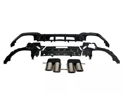 DIFFUSORE + PEZZI DI SCARICO (CROMO) ADATTO A BMW SERIE 3 G20 / G20 2019-2022